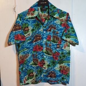 Vintage 70s Van Cort Hawaiin Shirt mens medium